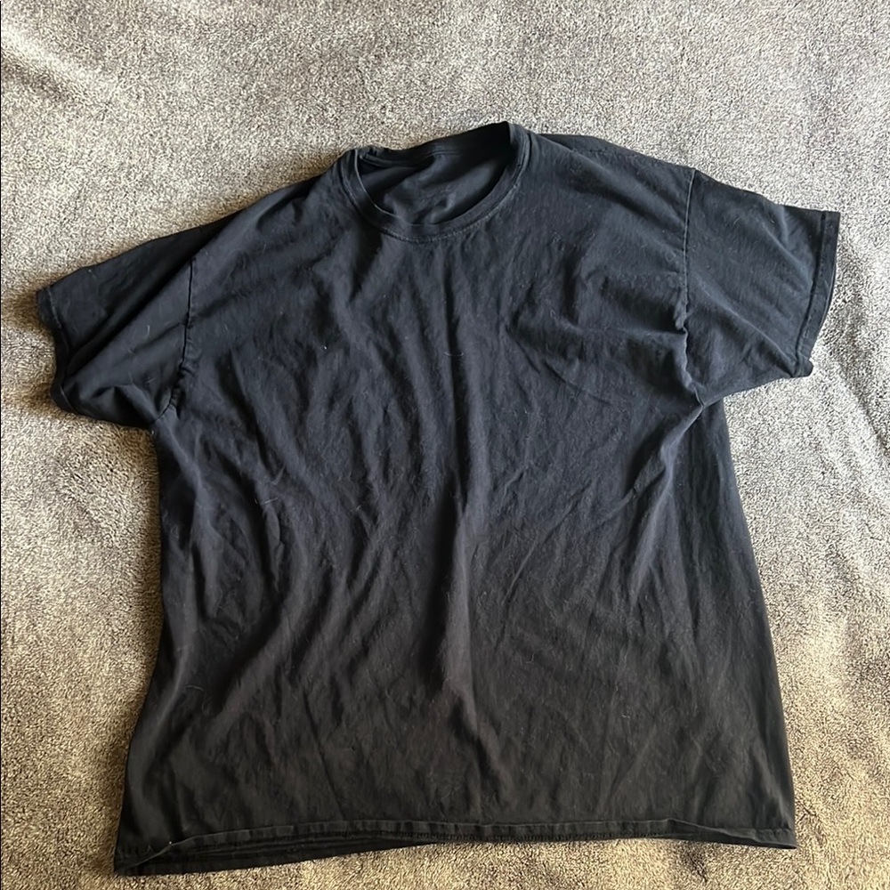 Hanes Black Short Sleeve Tee Casual Comfort